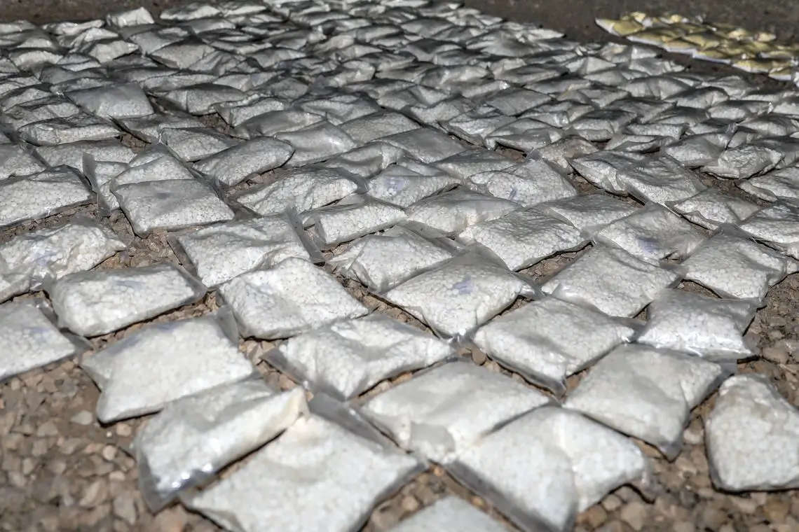 127 bolsas de captagon requisadas en Siria por parte del ejército de Estados Unidos. 