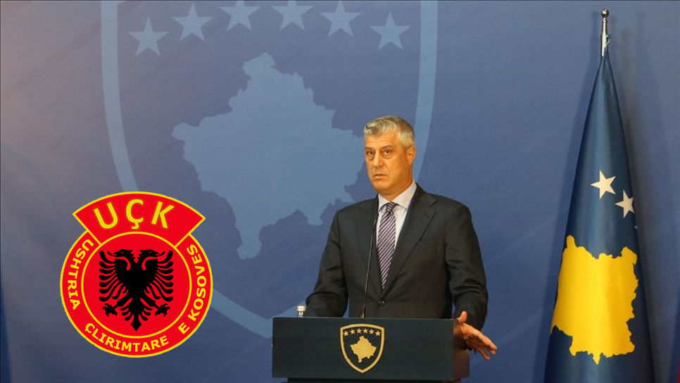 Hashim Thaçi, presidente de Kosovo y líder del Partido Democrático de Kosovo, uno de los denominados partidos de la guerra. Modificado de Anadolu Agency. 