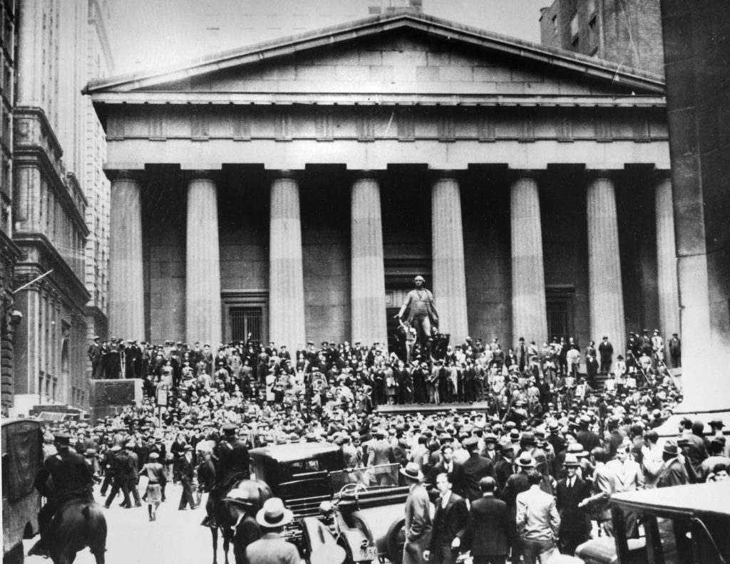 Wall Street colapsado en el jueves negro de 1929