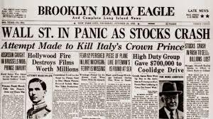 Portada de periódico del jueves 24 de octubre de 1929