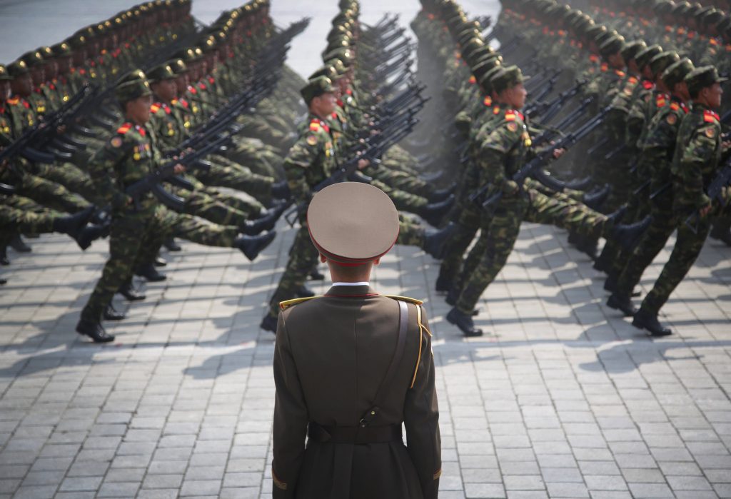 Desfile militar en Corea del Norte organizado en abril de 2017