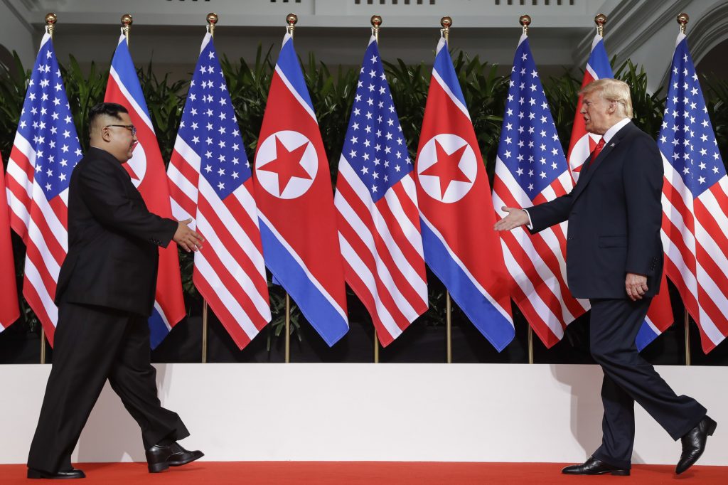 Reunión entre Kim Jong-un y Donald Trump en Singapur, el 12 de junio de 2018