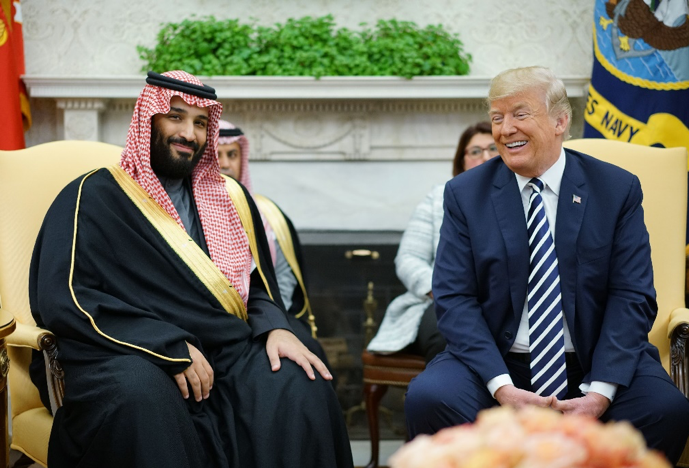 Donald Trump con el príncipe Mohamed bin Salman