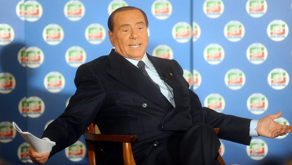 Silvio Berlusconi en una comparecencia pública del partido Forza Italia.