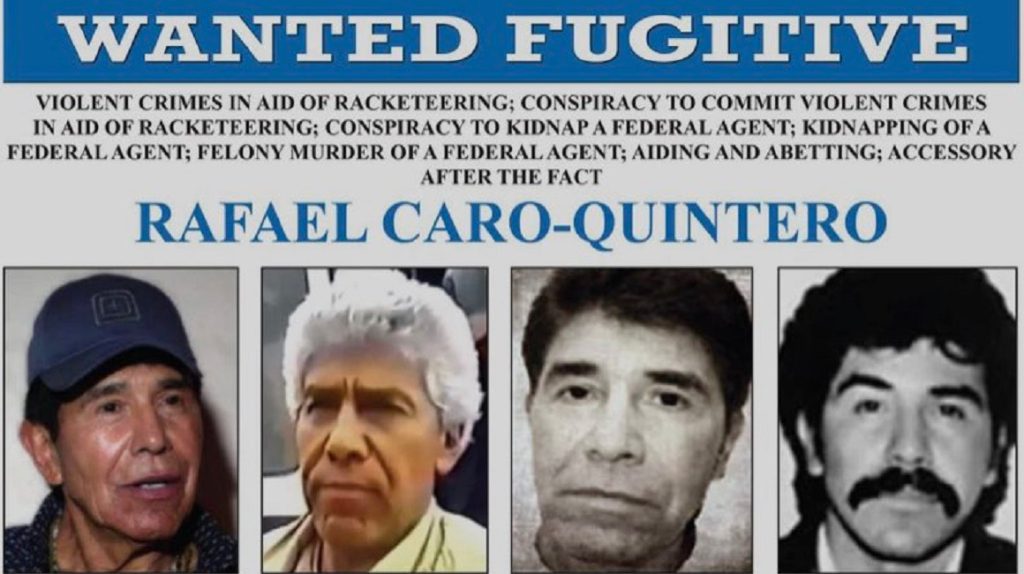 Aviso del FBI estadounidense sobre Rafael Caro-Quintero, alias “El narco de narcos”