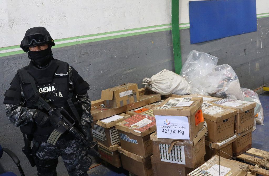 Incautación de droga en Quito por parte de la policía de Ecuador. 
