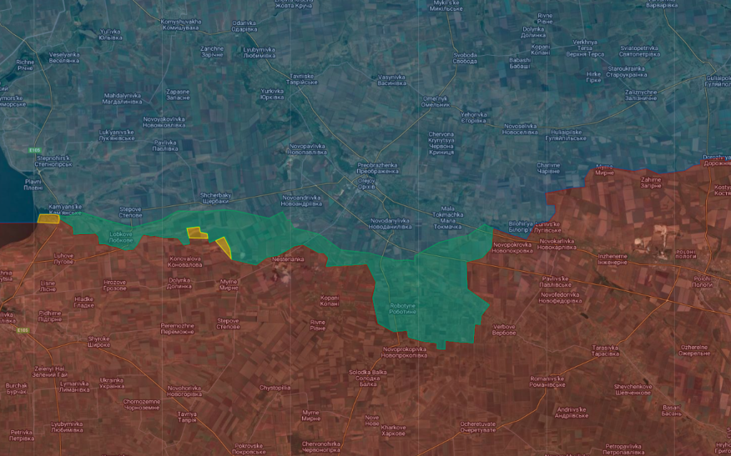 En azul turquesa los avances cosechados en la ofensiva ucraniana en el sur