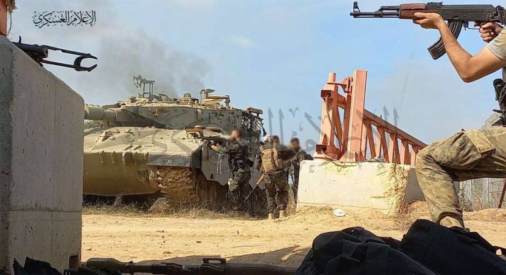 Guerra de Gaza: militantes de las fuerzas palestinas durante las incursiones terrestres realizadas en Israel