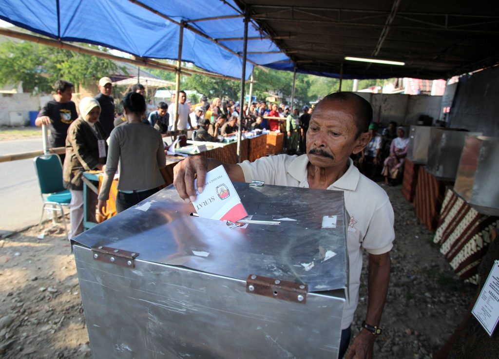 Celebración de las elecciones presidenciales en Indonesia celebradas en 2009. 