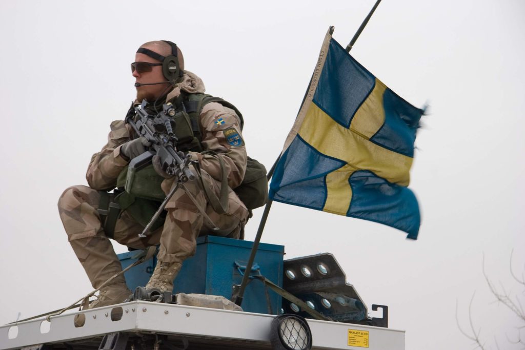 Soldado del ejército de Suecia. Pese a la famosa neutralidad sueca, el país tiene uno de los ejércitos más avanzados de Europa.
