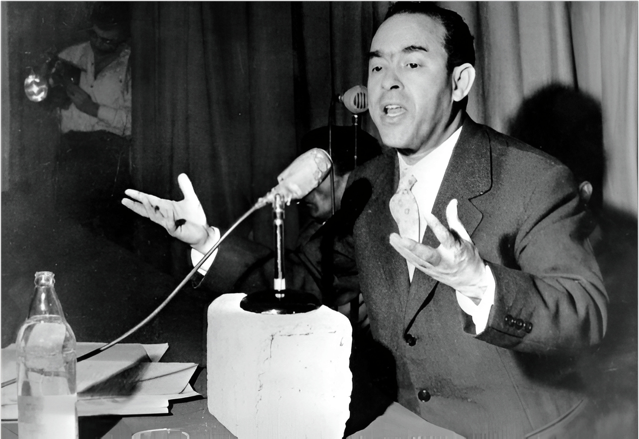 Mehdi Ben Barka, líder izquierdista marroquí y fundador de la Unión Nacional de Fuerzas Populares (UNFP). 