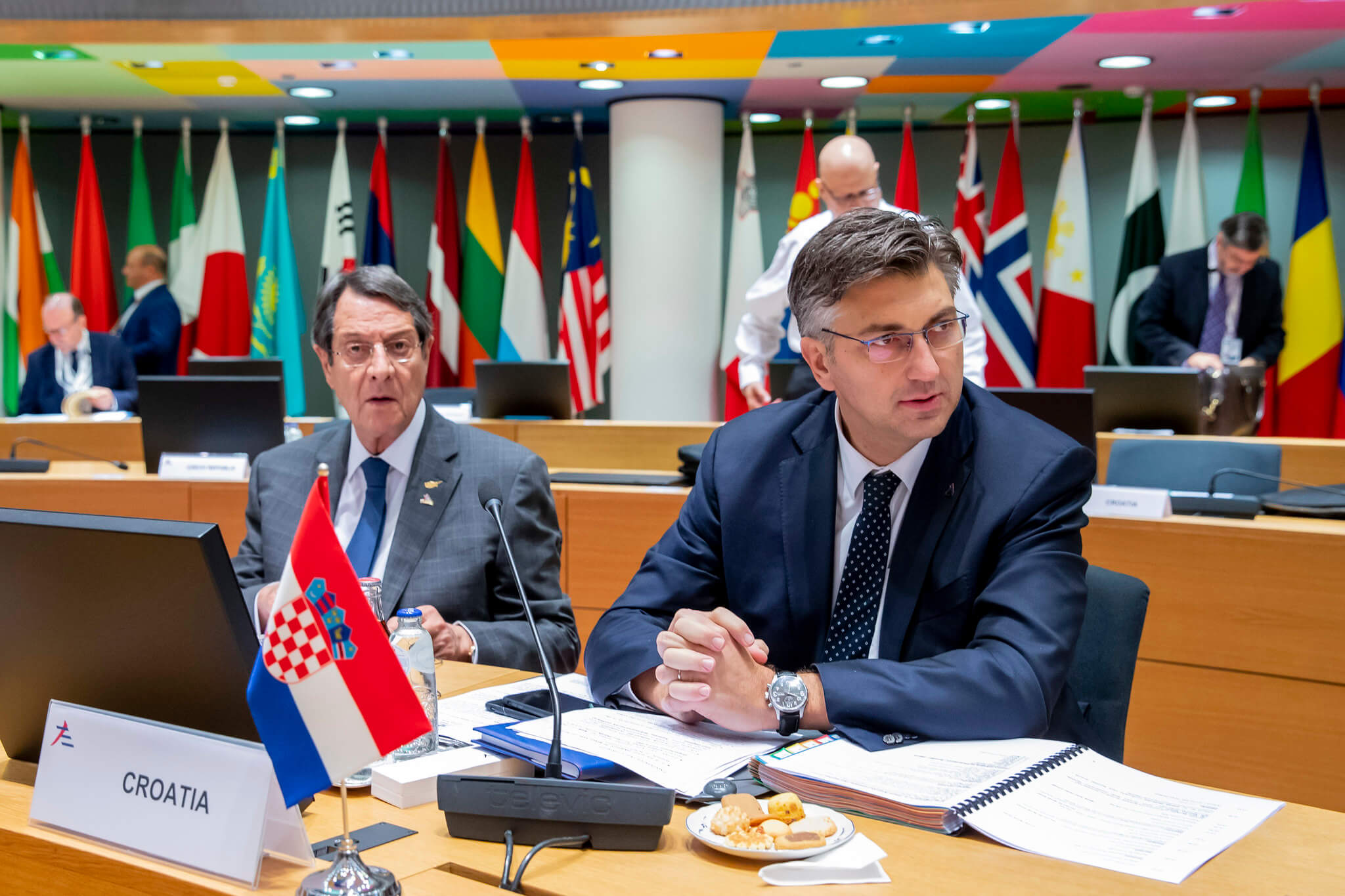 Andrej Plenković, primer ministro de Croacia, en una cumbre del Consejo Europeo.