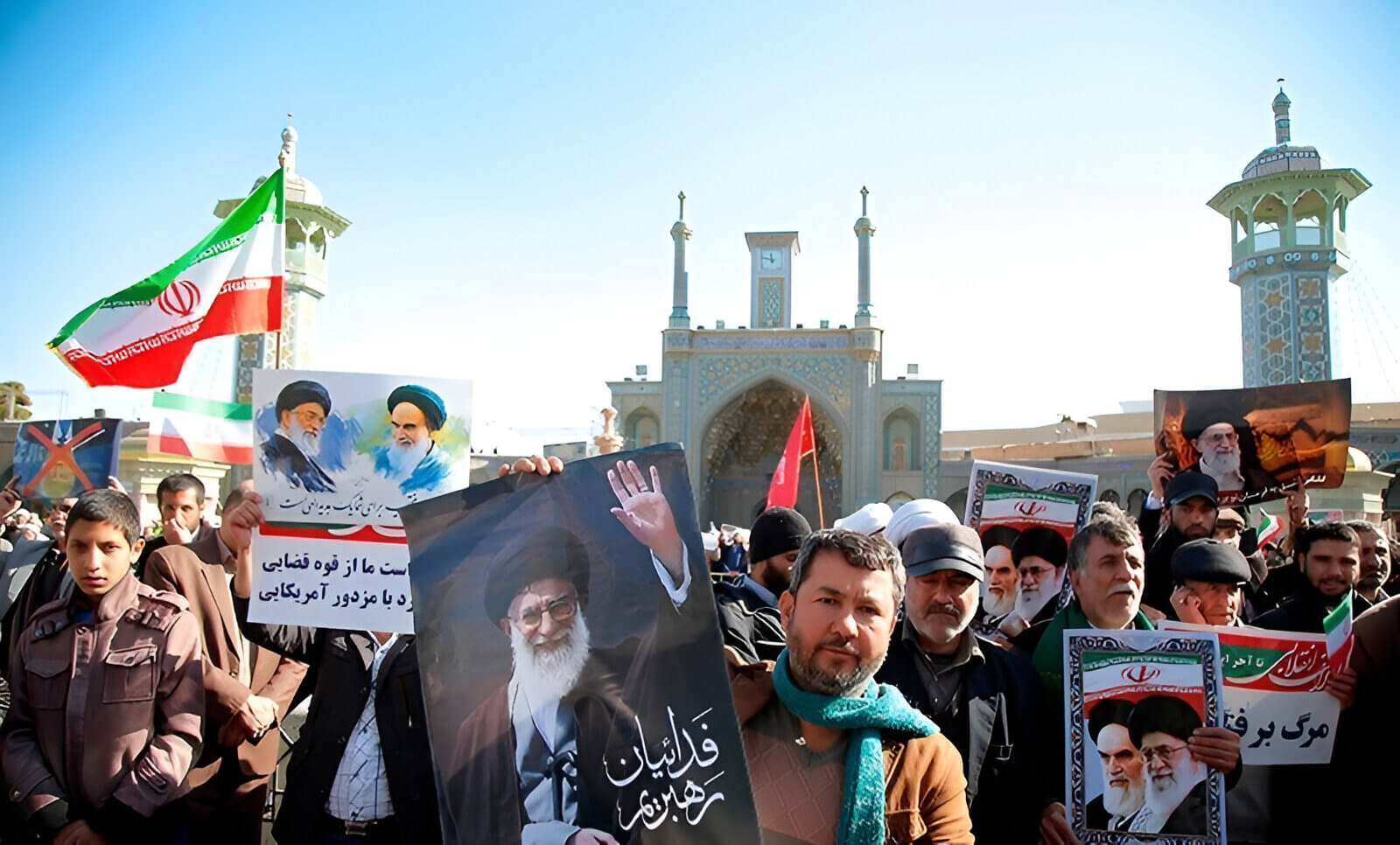Movilización pro-gubernamental celebrada en Irán en enero de 2018, cuando el país se vio envuelto en una serie de fuertes protestas debido a la delicada situación económica.