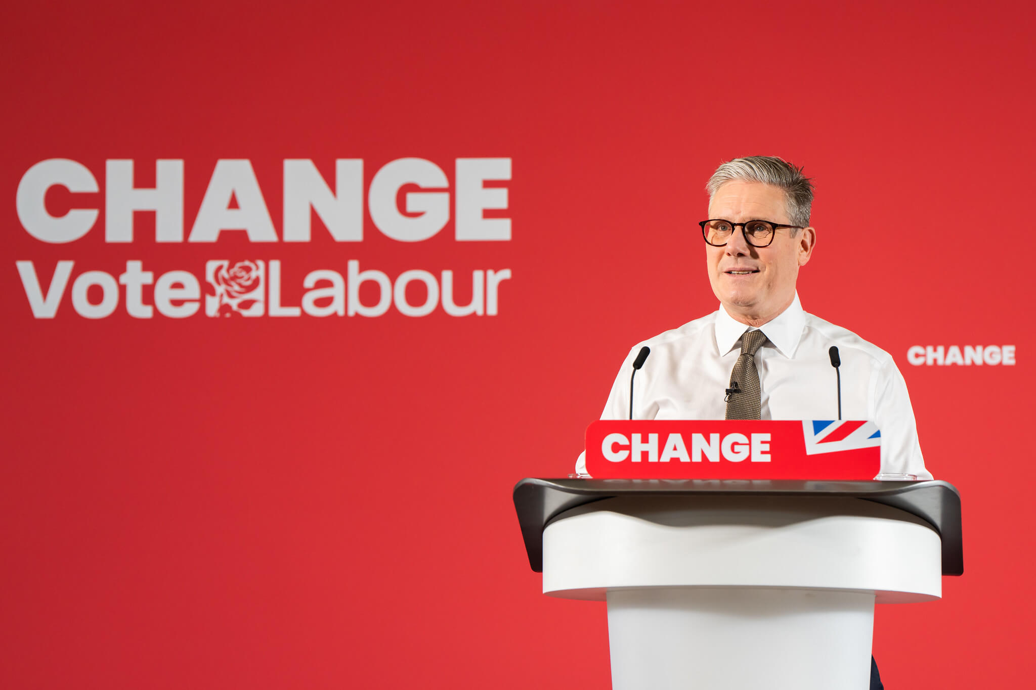 Keir Starmer, líder del Partido Laborista británico, en un acto de campaña antes de las elecciones.