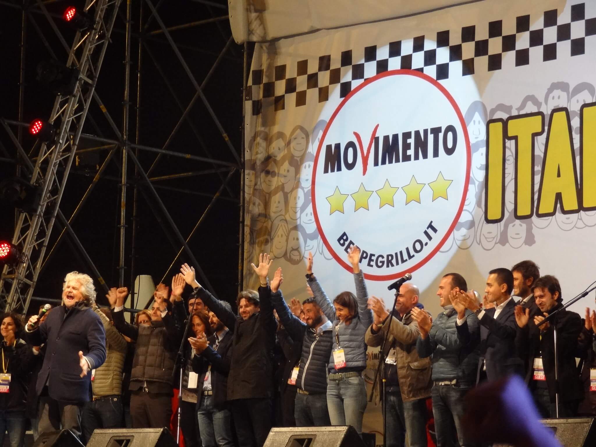 Acto público del Movimiento 5 Estrellas (M5S), uno de los partidos más representativos de la izquierda italiana.