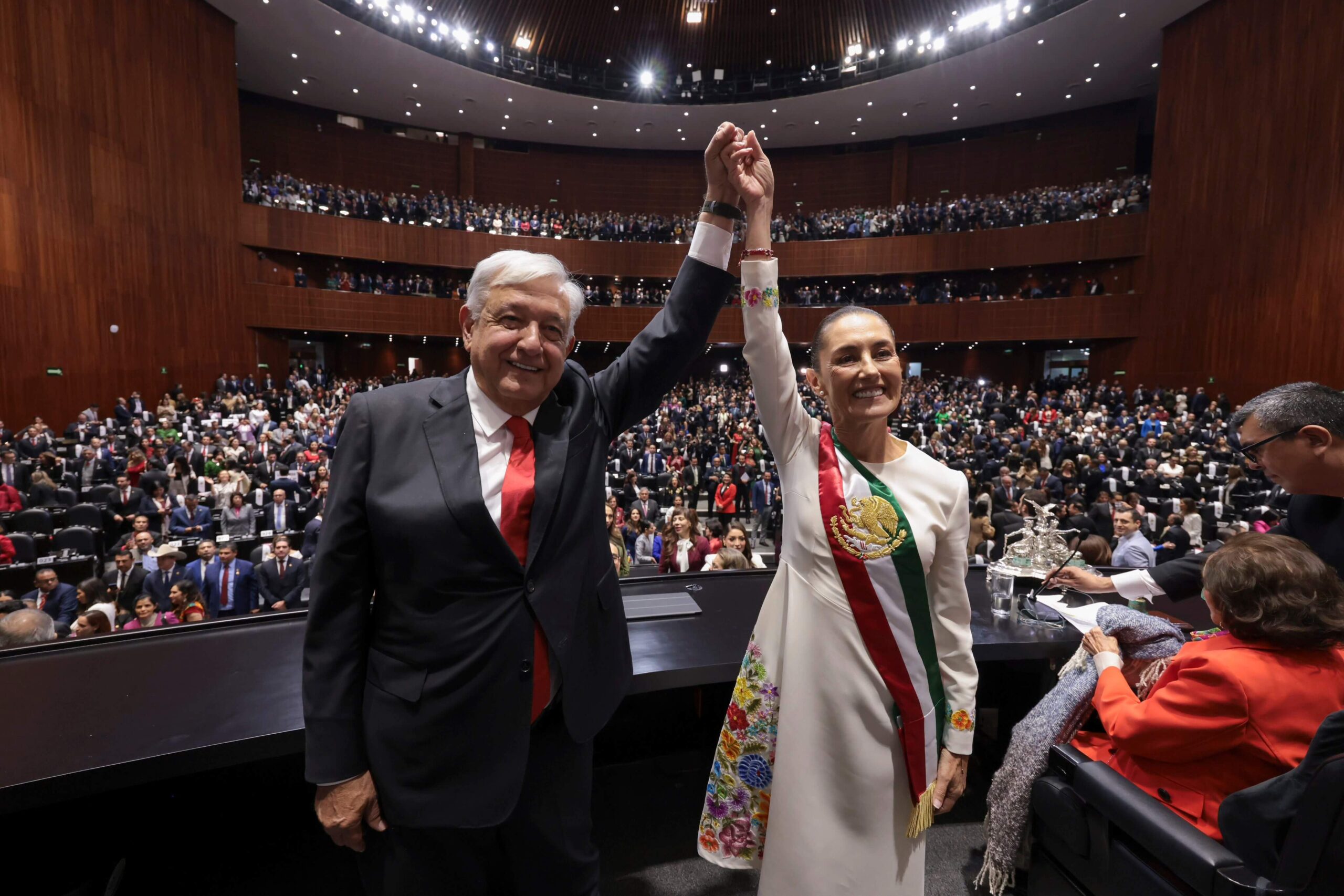 Andrés Manuel López Obrador, presidente de México (2018-2024), junto a Claudia Sheinbaum