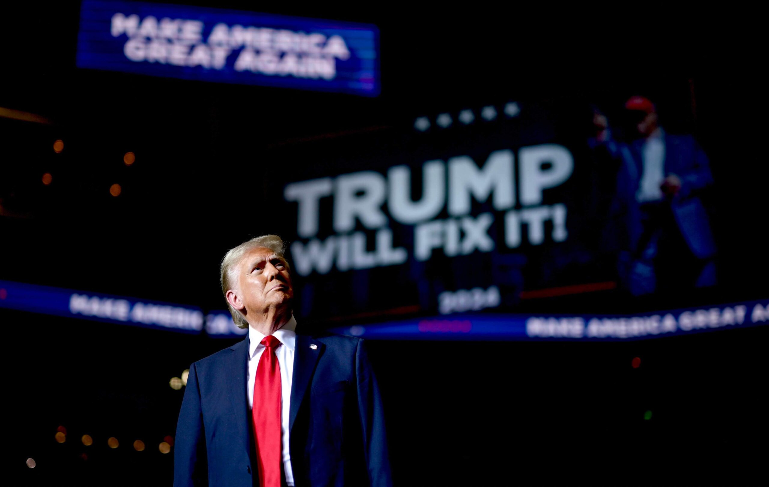 Donald Trump participa en un evento de campaña antes de la celebración de las elecciones presidenciales de Estados Unidos.