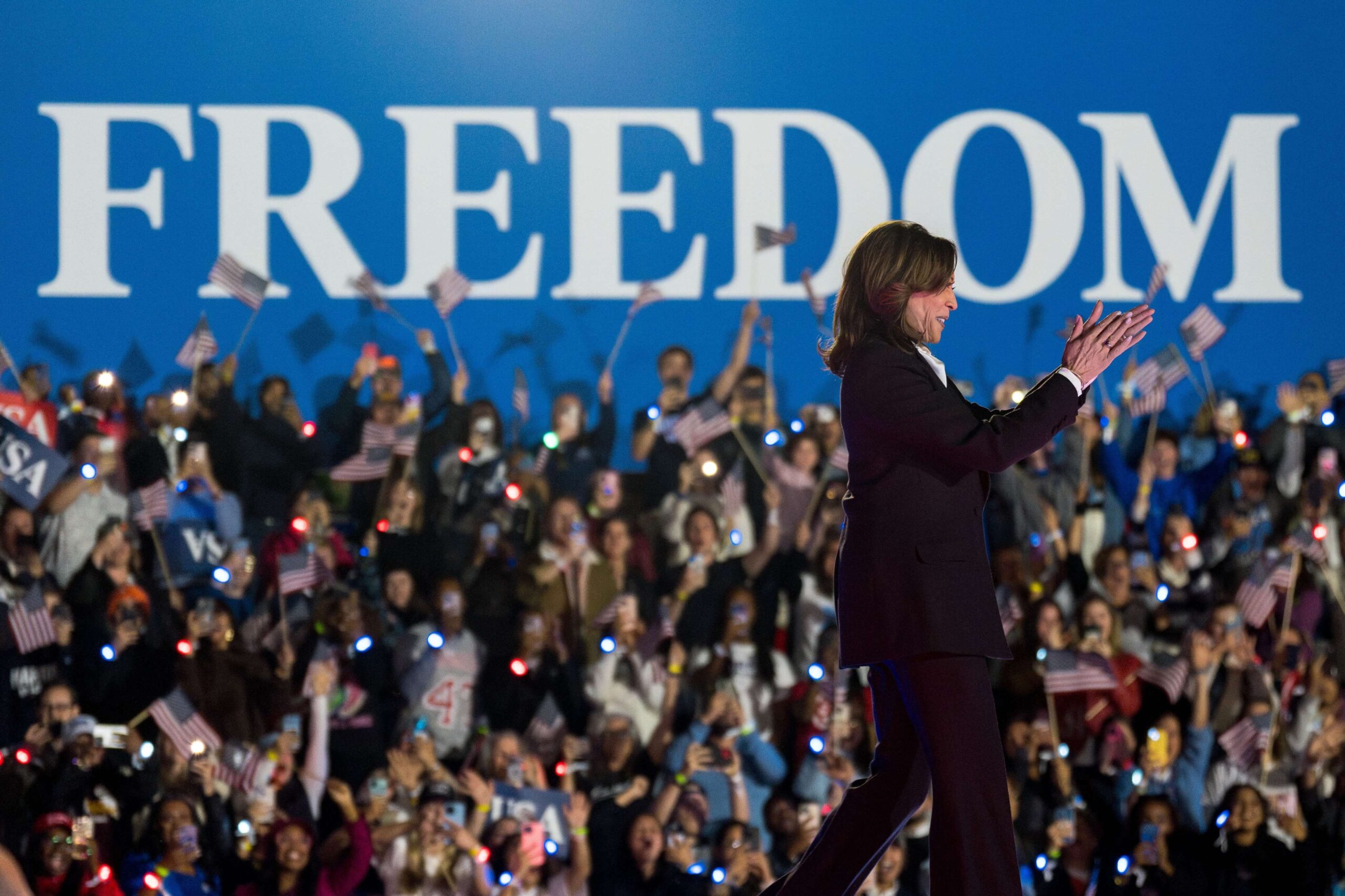 Kamala Harris en un acto de campaña previo a las elecciones presidenciales de Estados Unidos. 