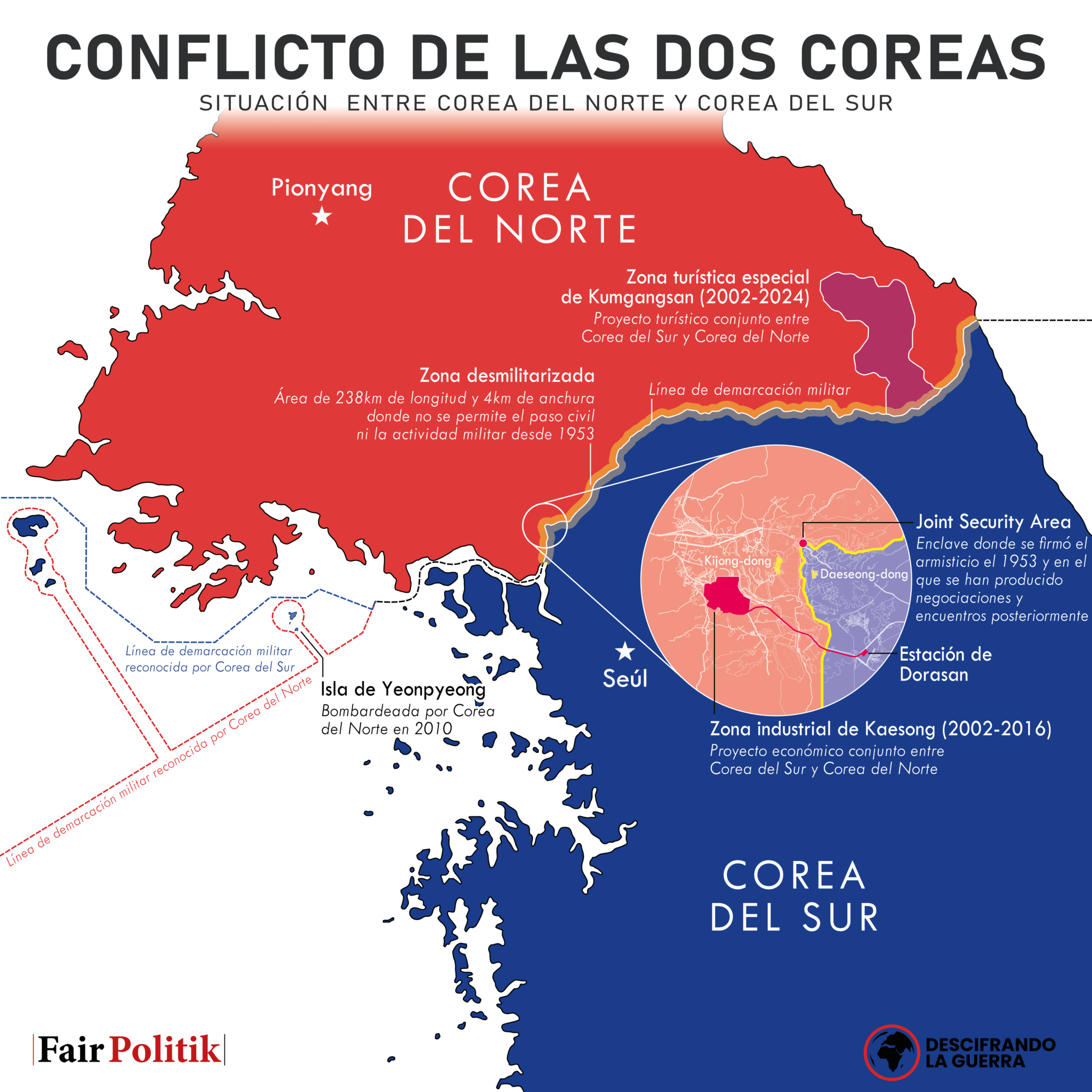Mapa "Conflicto de las dos Coreas"