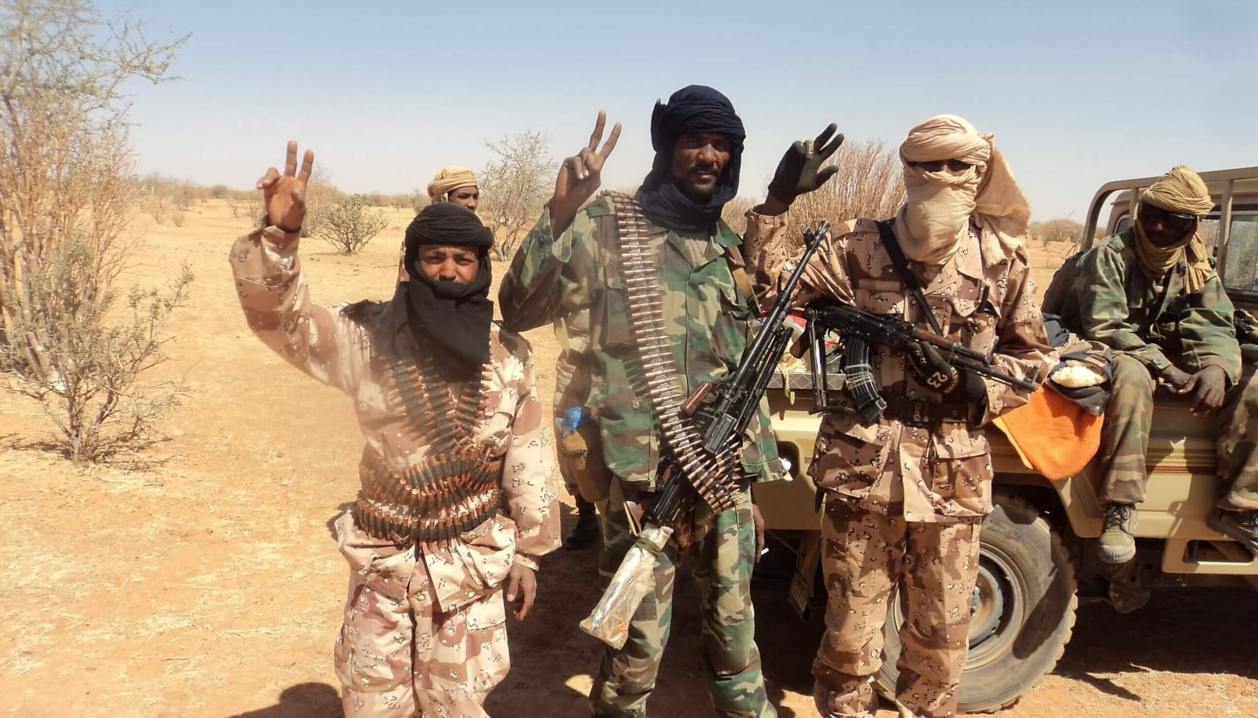 Combatientes del Movimiento Nacional para la Liberación del Azawad (MNLA), grupo que forma parte de la insurgencia tuareg en Malí. 