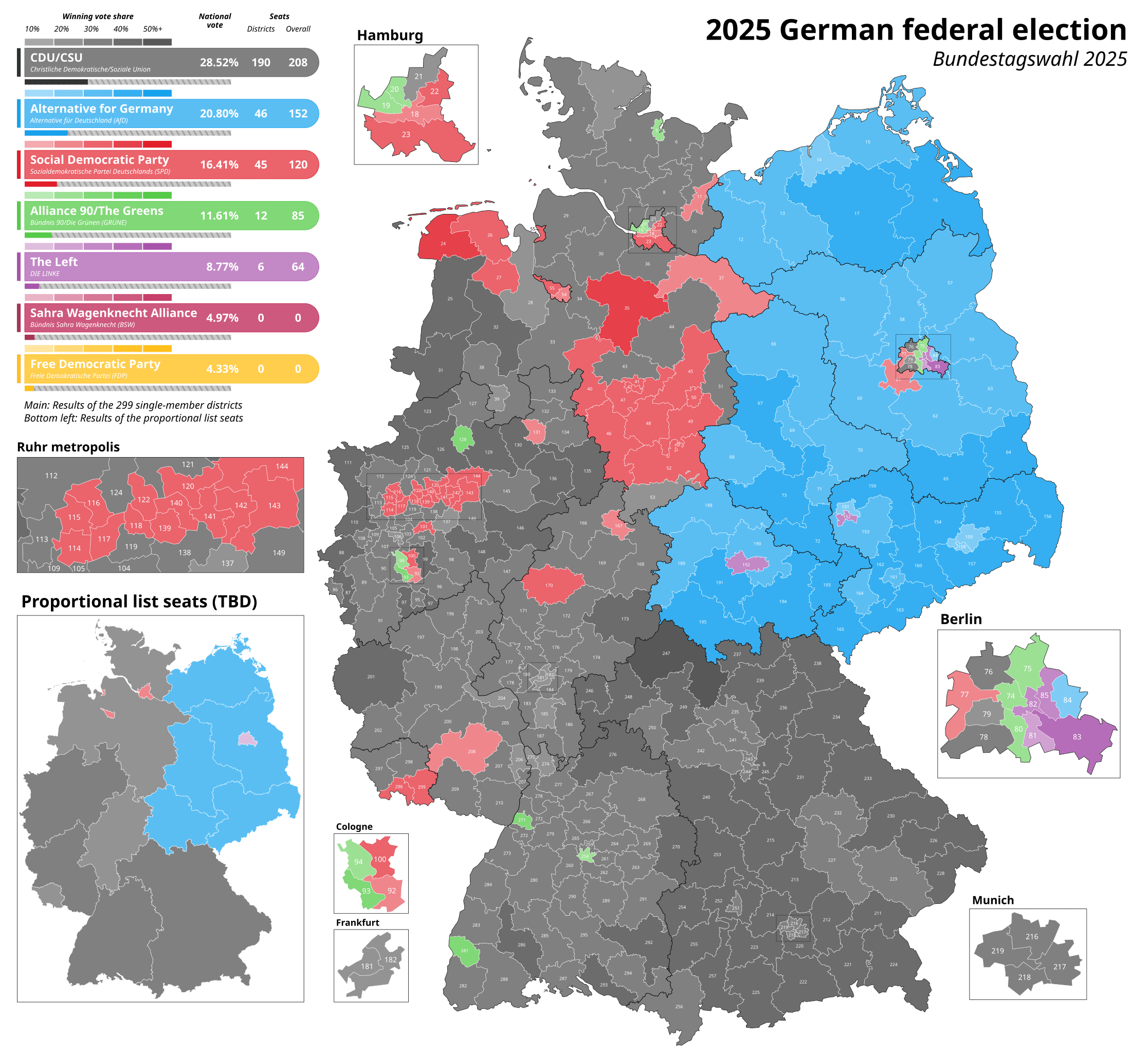 Alemania gira políticamente a la derecha con la victoria de la CDU de Friedrich Merz y el auge de la derecha radical, representada por AfD. 