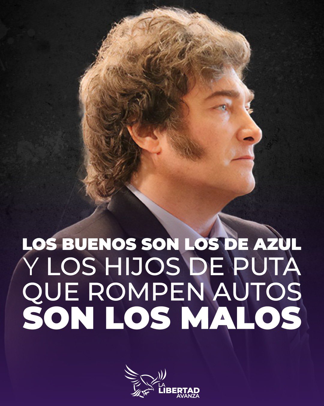 Cartel de La Libertad Avanza tras las protestas del 12 de marzo.