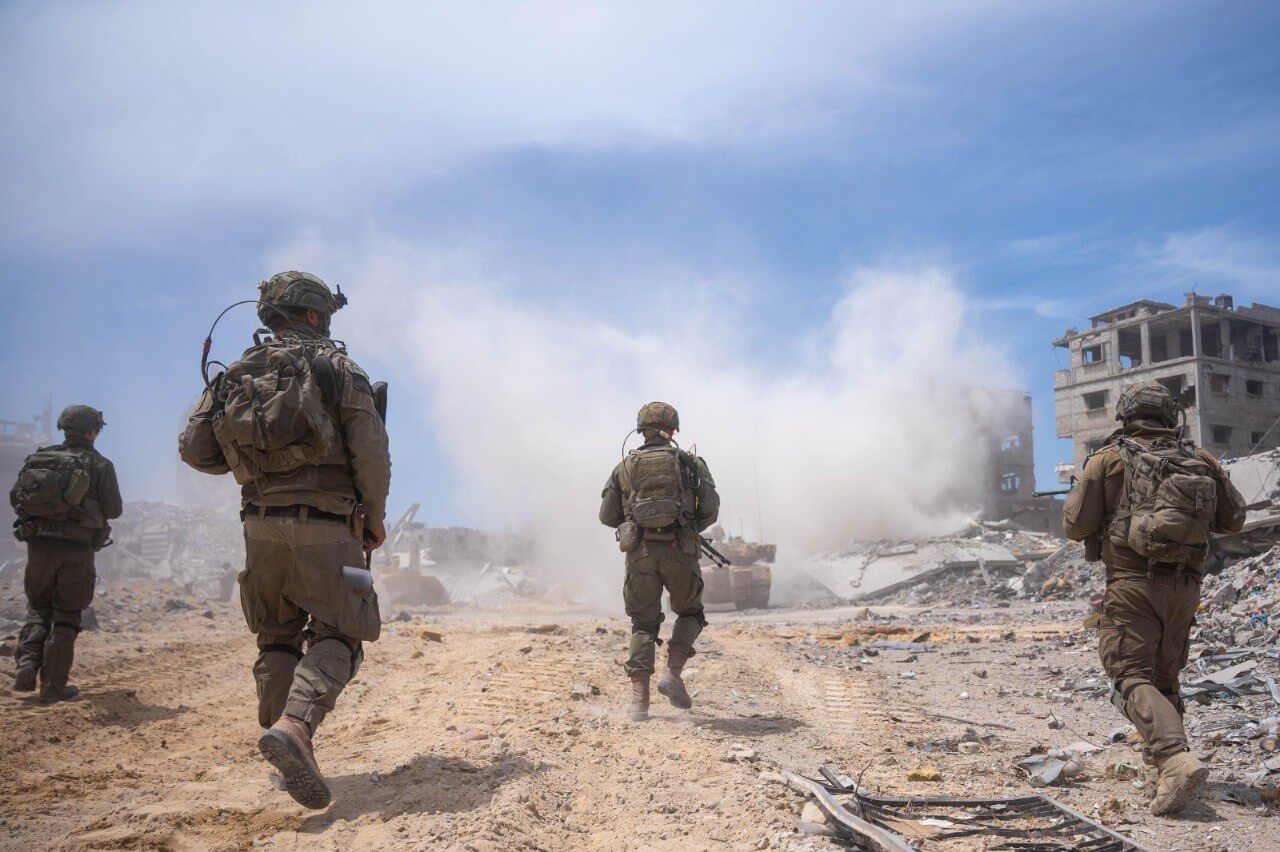 Soldados de las Fuerzas de Defensa de Israel (FDI) desplegados en la Franja de Gaza. 