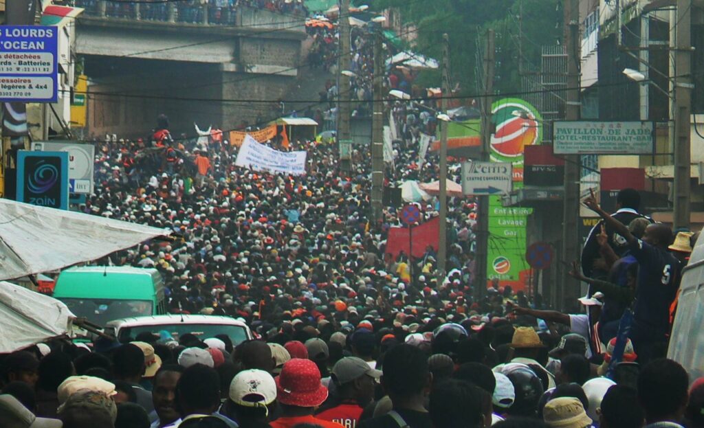 Protesta organizada en Madagascar en 2009. 