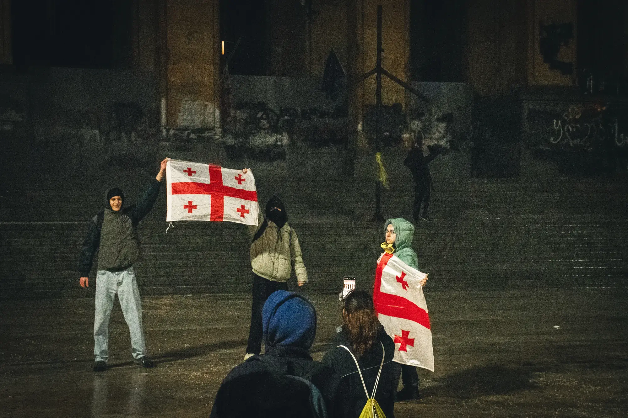Protesta celebrada en Tiflis, la capital de Georgia, a favor de la integración en la Unión Europea. 